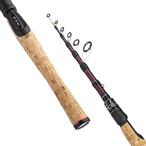 EOW XPEDITE Portable Telescopic Fishing Rods, Spinning & Casting, 24T Carbon Blanks & Solid Carbon Tip, Cork Handle, Travel Rod, Short Collapsible Rods - size: 6'6", style: Rod - Spinning/Action Fast/Power M