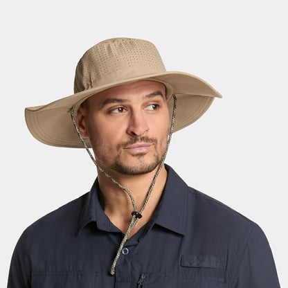 MISSION Cooling UPF Boonie Hat - Unisex Sun Hat for Hiking, Beach & Fishing - Sweat & Water Activated Technology - color: Khaki
