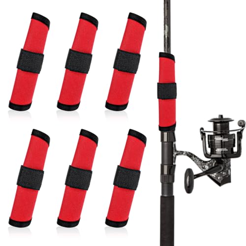 6 Pcs Fishing Lure Wraps Lure Sleeves Lures Wraps for Fishing Rod, Safe Bait Storage Lures Covers Keeps Fishings Safe Easily See Bait Shield with Hook and Loop Fastener Rod Covers Hook Cover
