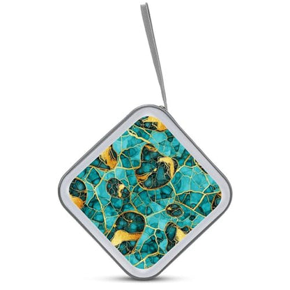 Turquoise Luxury Texture Gold Glitters Marble Hard Plastic DVD Case Portable Zipper CD Cases Holder Cases Storage Binder Booklet Album 40 Capacity - color: color769