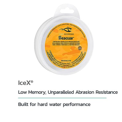 Seaguar IceX 100% Fluorocarbon Fishing Line, Abrasion Resistance, Made for Hard Water - size: 8 lb test (50 yds)