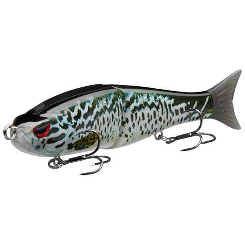 Bassdash SwimShad Glide Baits Jointed Swimbait Bass Pike Salmon Trout Muskie Fishing Lure,3-Pack - color: Blue Mackerel +Red Perch +Northern Pike, size: 7in/2.2oz