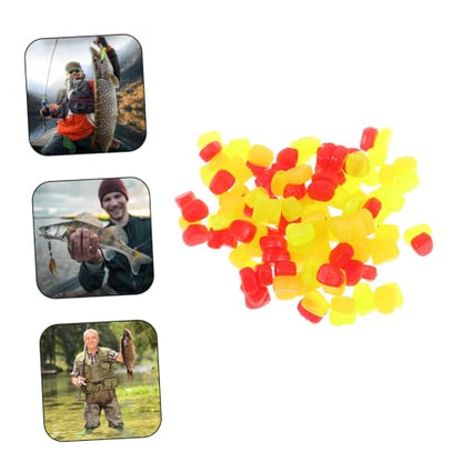 150pcs Artificial Corn Lures Baits Set with Yellow, Fluorescent Green, and Red Simulation Floating Soft Silicone Fake Corn for Freshwater Carp and Trout Fishing