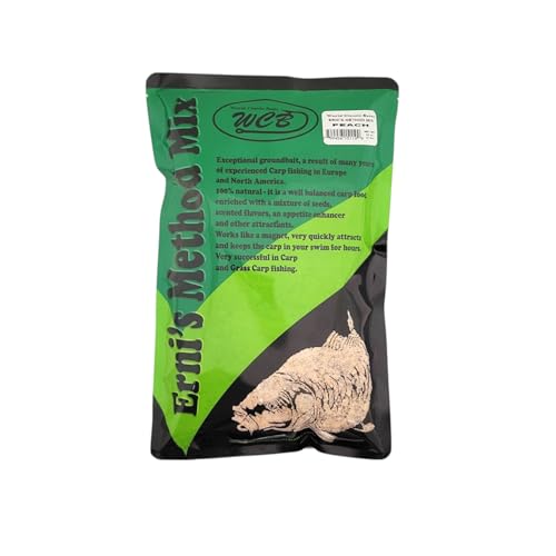 WCB Carp Baits Groundbait Chum Mix Feeder Mix Carp Bait - Erni's Method Mix - Ideal for Carp and Catfish Fishing - style: Flavor: Peach