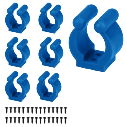 24 PCS Fishing Rod Clips, Wall Mount Fishing Pole Holder Clips for 0.66" to 0.95" Poles, Pool Cue Holder Storage Rack Replacement (Blue) - color: Blue