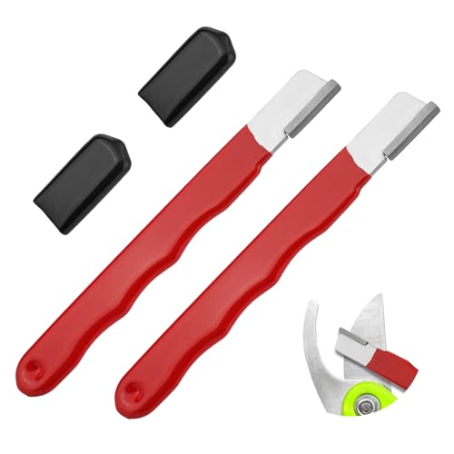 2pcs Pocket Blade Sharpener, Premium Wolfram Steel Garden Tool Sharpener Multipurpose Usage Knife Sharpener for Pruning Shears Hatchets Scissors Sickle Fence Shears