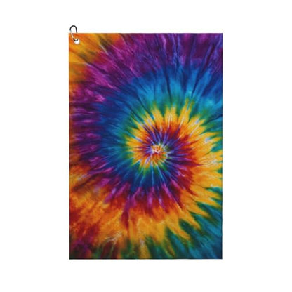 Tie Dye Golf Towel Microfiber with Carabiner Clip, Funny Cleaning Cloth for Golf Balls & Clubs, Gift for Women Men, Golfers, Dad, Grandpa, Bag Accessories 16"*24" - color: Tie Dye