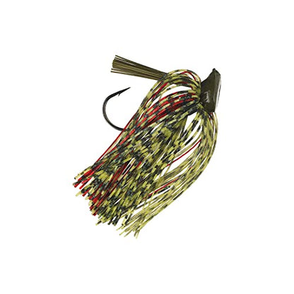 Buckeye Lures 3/8 Oz Flat Top Finesse Jig with Premium Skirting & Rubber Skirt Collar | Durable Versatile Fishing Bait - color: Watermelon Red