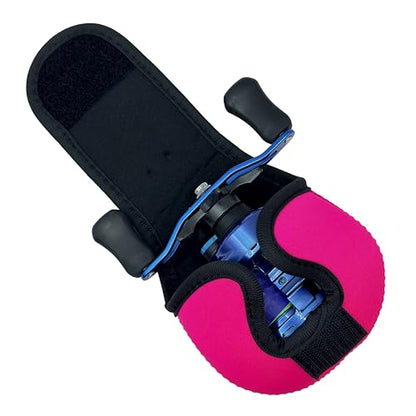 Angler Armour Baitcast Reel Cover | Baitcaster Sleeve | Fishing Reel Pouch | Low Profile Baitcasting Reel Protector | Neoprene Reel Case | 50 100 200 Series Baitcast Covers - color: Neon Pink