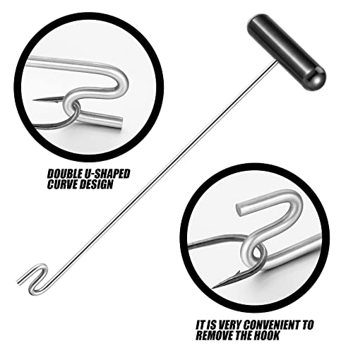 Sotiff 2 Pcs 12 in Stainless Steel Fish Hook Remover Tools Summer Fishing Hook Quick Removal Device Saltwater Dehooker Aluminum and Fish Dehooker for Fisherman - color: Black