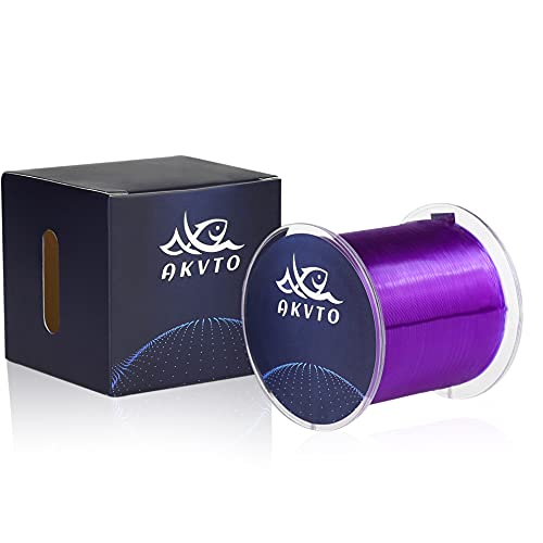 Monofilament Fishing Line 500 Yards 10-35lb Test, High Abrasion Resistant Leader, Low Memory Nylon Line for Freshwater Saltwater (Clear/Purple/Black/Orange/Red-Brown) - color: Purple Mono Fishing Line, size: 0.37MM/20LB/500YDS