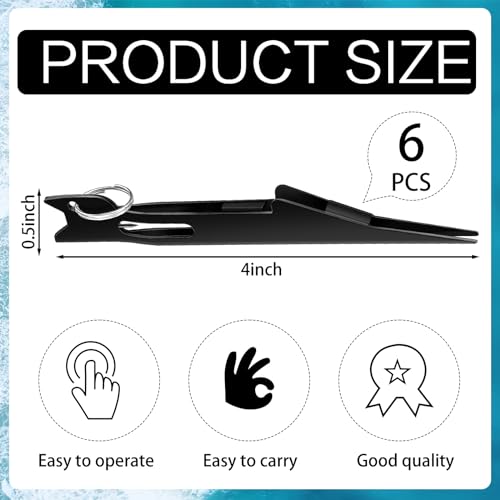 Gisafai 6 Pcs Fishing Line Knot Tyer Tying Tool Quick Tie Nail Knot Tying Tool Fly Fishing Angler Accessories Fly Equipment for Hooks Lures Lines Men - color: Black
