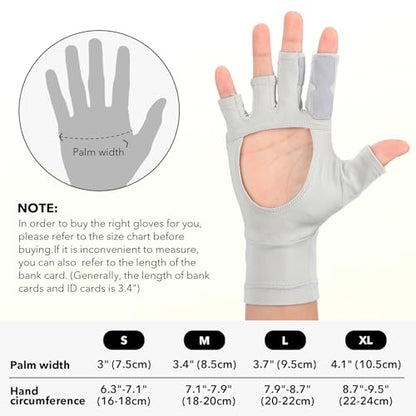 8 Fans Fishing Gloves UPF50+ Fly Fishing Gloves, Fingerless Gloves Sun Protection Gloves Men Women for Outdoor, Kayaking, Cycling, Rowing