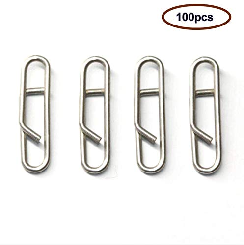 100pcs/pack Stainless Steel Power Clips Lure Clips Snaps Quick Change Fishing Lure Connector Kayak Drifting Fishing Fast Snaps Speed Clips - color: L_23mm_70lbs