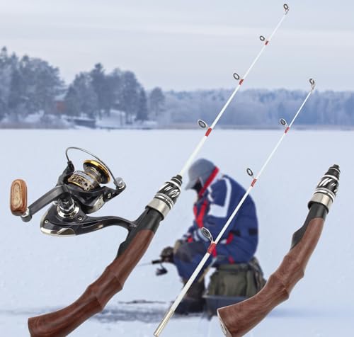62cm Ultra-Light Ultra-Short Spinning Ice Fishing Rod Reel Set Carbon Fiber Travel Pole Tackle Type 7