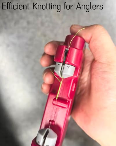Electric Knot Assist - Fishing Knot Tying Tool, Electric Lure GT Knotter for Anglers, Quick Tying Device, Portable Fishing Line Knot Tying Tools (Red)