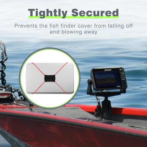2 Pcs Fish Finder Cover Strap Secure Fishing Graph Cover Adjustable Bungee for Travel - color: Red