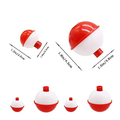 60 PCS Fishing Floats,Hard ABS Fishing Bobber Bulk,Push Button Round Buoy Floats for Fishing Tackle Accessories,1/1.5 Inch
