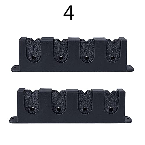 Horizontal 3/4/6 Rod Storage Rack Fishing Pole Holder Wall Mount Stand Foam Inserts with Screw for Garage Carp Accessory, Black - size: 4 holes