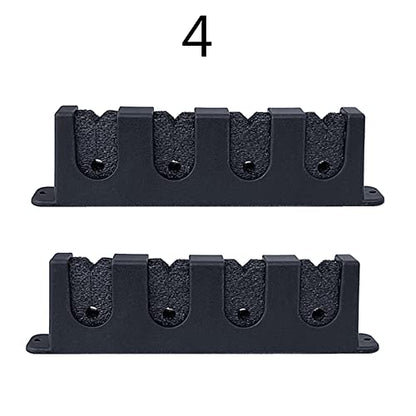 Horizontal 3/4/6 Rod Storage Rack Fishing Pole Holder Wall Mount Stand Foam Inserts with Screw for Garage Carp Accessory, Black - size: 4 holes