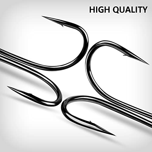 Dyxssm 100pcs/lot Double Fishing Hooks Classic Frog Hook with Open Shank for Saltwater and Freshwater - size: 6# (100pcs)