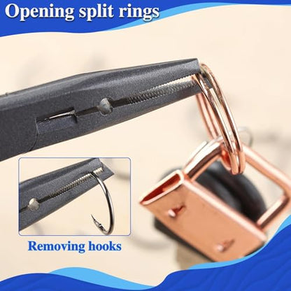 SPEEDWOX Fishing Pliers Hook Remover - Saltwater Gear With Line Cutter, Crimping Tool, Clippers, Pistol Grip Split Ring - style: Fishing Pliers