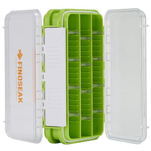 Sturdy Dual Sided Small Tackle Box Organizer, Waterproof Sealed Clear Fishing Tackle Box Tray Storage Case with Slit Foam for Jig Heads-Flies-Spoons-Rigs and Lures (FN0801) - style: FN0801