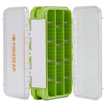 Sturdy Dual Sided Small Tackle Box Organizer, Waterproof Sealed Clear Fishing Tackle Box Tray Storage Case with Slit Foam for Jig Heads-Flies-Spoons-Rigs and Lures (FN0801) - style: FN0801