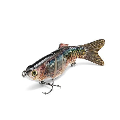 Large Multi Jointed Fishing Lures Bait,Big Giant Fishing Bass Lures,Crankbaits Swimbaits with Treble Hook - color: A3-7.87",4oz