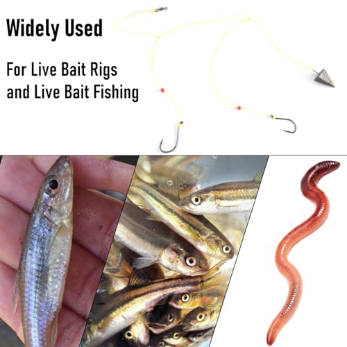 Dr.Fish 100 Pack Octopus Hooks Baitholder Fishing Hooks for Saltwater & Freshwater Live Bait Fishing, Bass Walleye Striper - size: #6-100 Pack