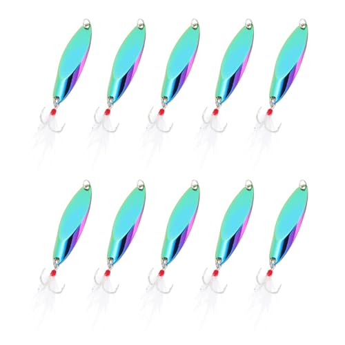 PATIKIL Fishing Spoons, Fishing Lures Casting Spoon Treble Hooks Jigs Hard Metal Spinner Baits - color: Multicolor, size: 3/5 oz