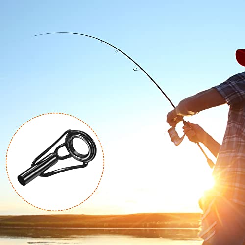PATIKIL Tube Dia Fishing Rod Tips Repair Kit, Stainless Steel Black Guide Ring for Fishing - size: 3.6mm