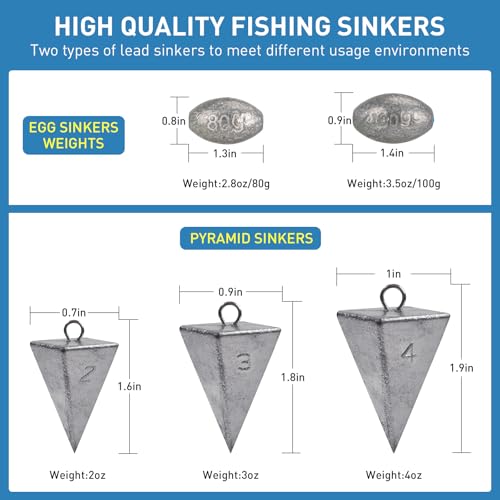 THKFISH Surf Fishing Tackle Kit, Saltwater Gear Set Saltwater Fishing Lures Fishing Bait Rigs Crankbait Spoon Bucktail Jigs Pyramid Sinkers Fishing Hooks Swivels,Perfect Fisherman's Gift