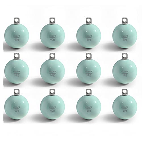 Lead Free Fishing Weights Sinkers 20g-200g Coated Egg Sinkers Cannonball Weights Assorted Sizes Bag and Fishing Weights Assortment Box Non-Lead Fishing Weights Saltwater Freshwater - style: 60g(2.11oz)-12pcs
