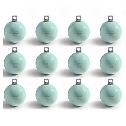 Lead Free Fishing Weights Sinkers 20g-200g Coated Egg Sinkers Cannonball Weights Assorted Sizes Bag and Fishing Weights Assortment Box Non-Lead Fishing Weights Saltwater Freshwater - style: 60g(2.11oz)-12pcs