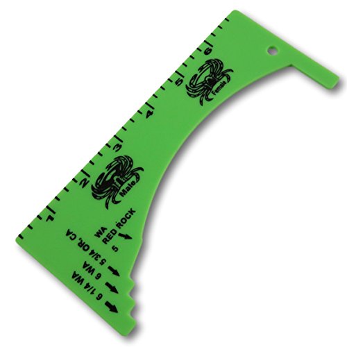 Dungeness Crab Measure - Gauge for Oregon, Washington & California (Made in USA) (Lime Green)