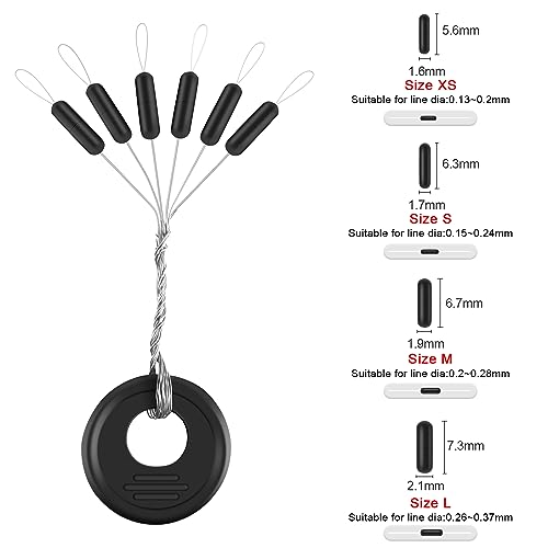 600 Pieces Fishing Bobber Stops, Float Sinker Stops, Portable Fishing Accessories, Freshwater Saltwater Bobbers for Fishing, Slip Float Tackle Kit - size: L (Column)