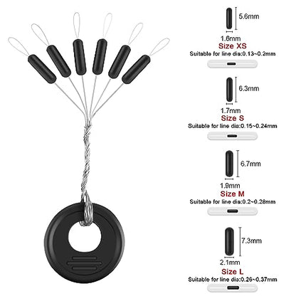 600 Pieces Fishing Bobber Stops, Float Sinker Stops, Portable Fishing Accessories, Freshwater Saltwater Bobbers for Fishing, Slip Float Tackle Kit - size: L (Column)