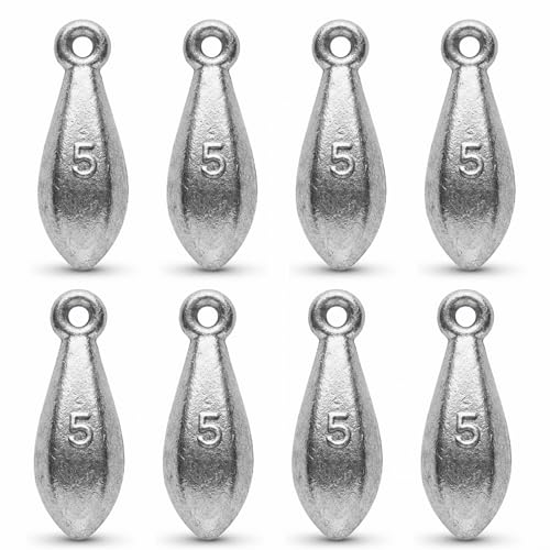 Bank Sinkers Fishing Weights, No-Roll Hexagonal, Surf & Catfish Saltwater - style: 5 Ounce-8pcs