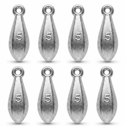 Bank Sinkers Fishing Weights, No-Roll Hexagonal, Surf & Catfish Saltwater - style: 5 Ounce-8pcs