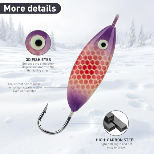 THKFISH Ice Fishing Lures Ice Fishing Jigs Ice Fishing Gear Hard Fishing Lures and Jigs Walleye Ice Fishing Kit Crappie Panfish Pike Jigs,14/26/40PCS - color: B-40PCS