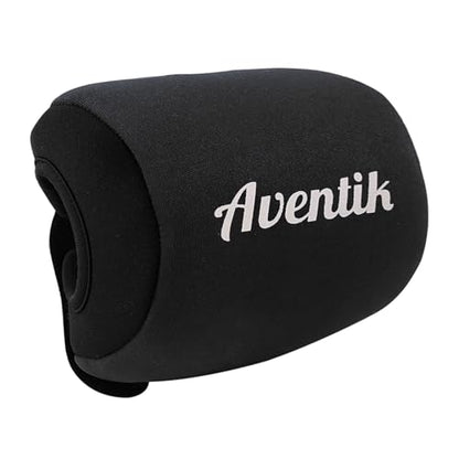 Aventik Neoprene Conventional Reel Cover Round Reel Gloves Trolling Reels Storage Reel Pouch Fits 800 1000 2000 3000 4000 5000 6000 Series Fishing Reels - color: Black, size: S:3.5''W x 2.6''D
