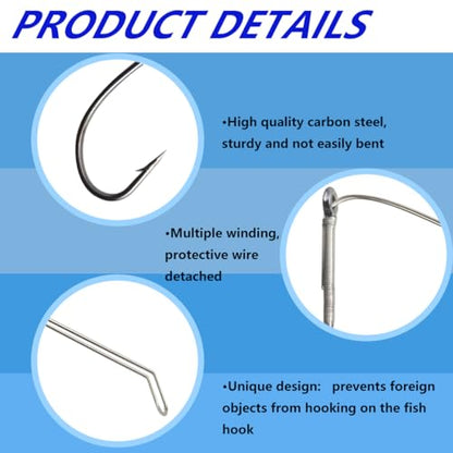 Weedless Wacky Rig Hooks, High Carbon Steel Bass Hooks Available in 3 Sizes, Weedless Hooks for Bass Fishing, Precision Wacky Worm Hooks for Neko Rig Soft Baits - size: 3/0