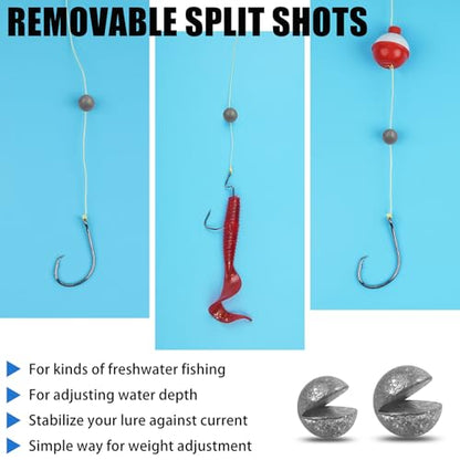 Removable Split Shot Fishing Weights, Fly Fishing Line Sinkers Reusable Clip On Weights Freshwater Saltwater Fishing Sinkers - style: 1.5g-100pcs