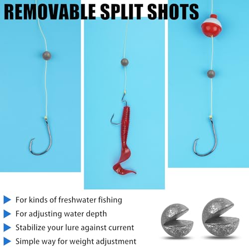 Removable Split Shot Fishing Weights, Fly Fishing Line Sinkers Reusable Clip On Weights Freshwater Saltwater Fishing Sinkers - style: 3g-100pcs