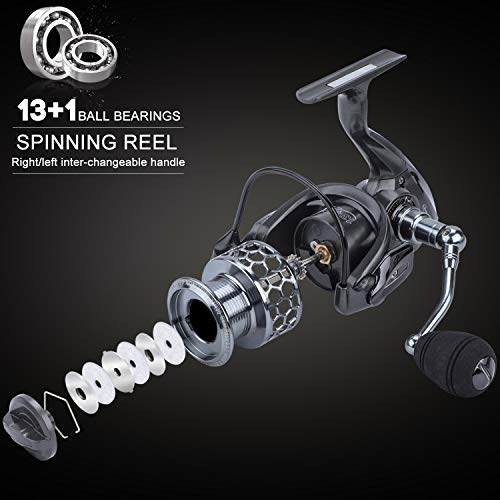 Sougayilang Telescopic Fishing Rod Reel Combos with Carbon Fiber Fishing Pole Spinning Reels and Fishing Accessories - color: Only Fishing Rod and Reel, size: 8.86 Ft Rod + XY 4000 Reel