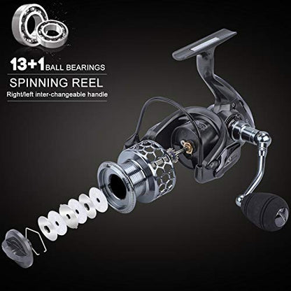 Sougayilang Telescopic Fishing Rod Reel Combos with Carbon Fiber Fishing Pole Spinning Reels and Fishing Accessories - color: Only Fishing Rod and Reel, size: 8.86 Ft Rod + XY 4000 Reel
