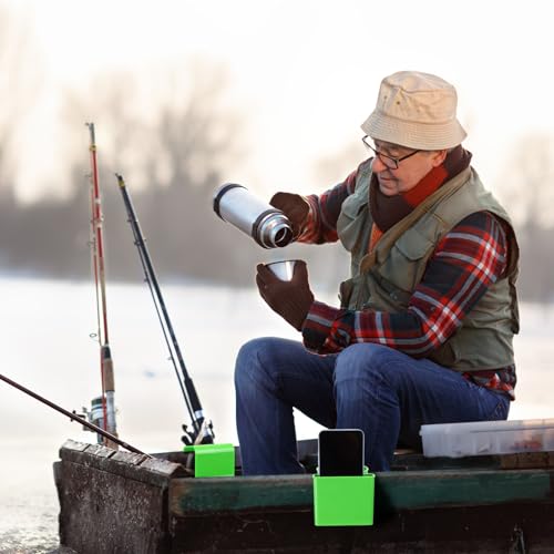 Moxweyeni 4 Pcs Ice Fishing Sled and Bucket Phone, Drink, and Tool Holder Bucket Rod Holder for Sleds and Buckets
