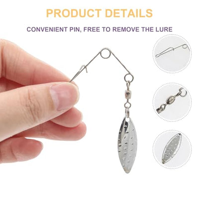 50PCS Fishing Spinner Blades Rigs Fishing Spinnerbait Smooth Spoons Kit | Replacement Accessories for Colorado Blade Making Spinner Shaft Bass Fishing Lures - color: 50PcsTeardrop Silver