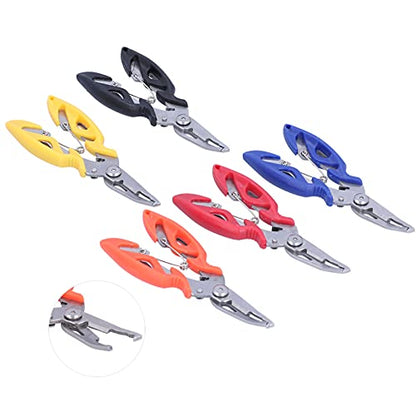 Pssopp 5-Piece Fishing Tool Set, Stainless Steel Pliers with Hook Remover, Curved Scissors, Braid Line Cutters, Split Ring Tool